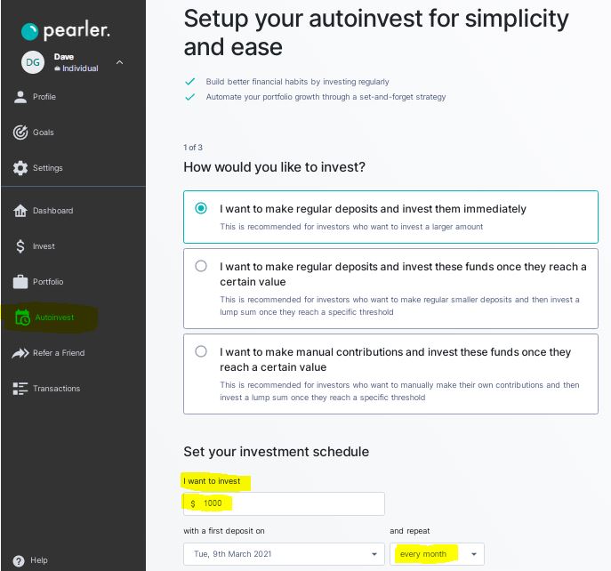 How to buy shares using Autoinvest on Pearler
